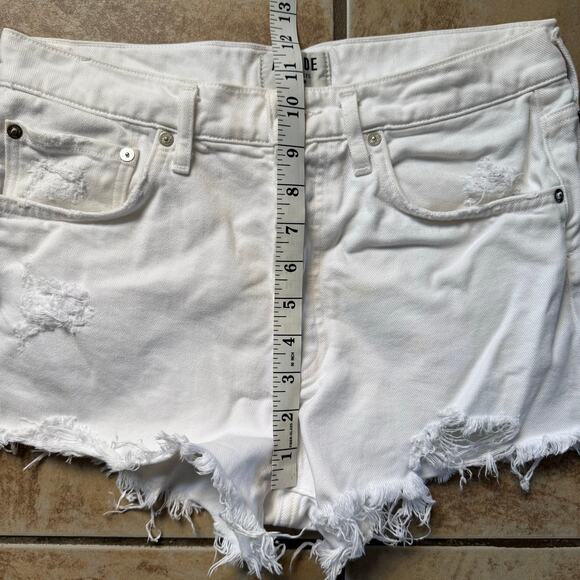 Agolde Parker‎ White Denim Shorts Size 27 Distressed Summer Basic Classic - Picture 10 of 10
